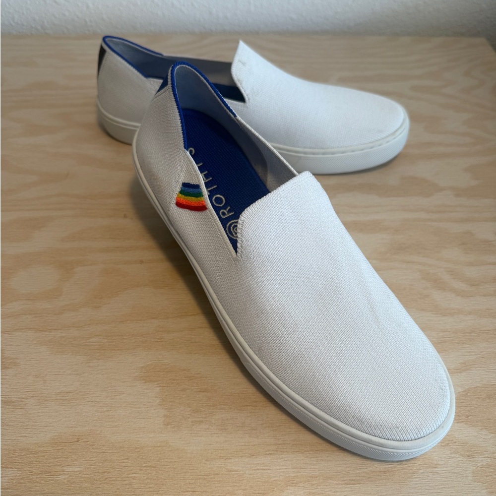 Rothy's Retired and rare “Unicorn” Pride month rainbow Slip on sneakers